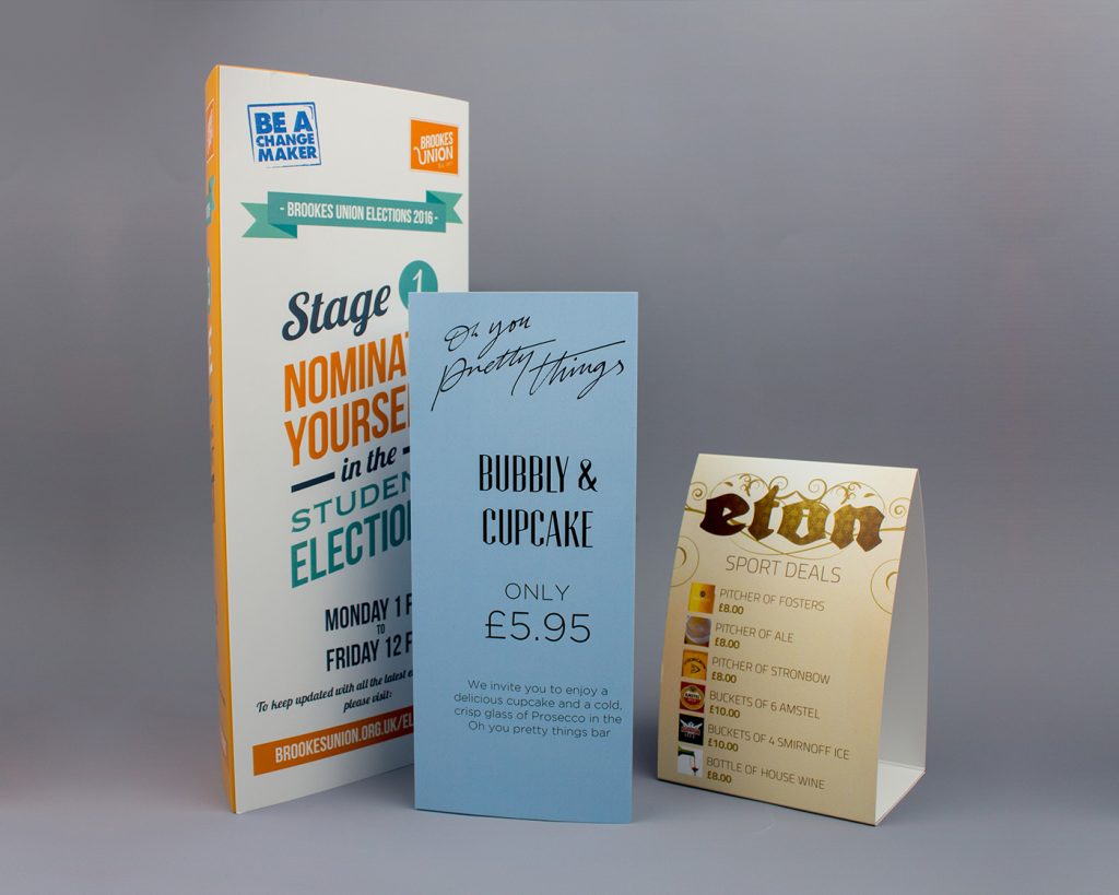 Table Tents Printing Cambridge